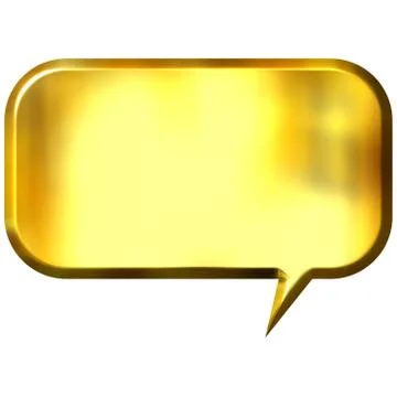 3D Golden Speech Bubble Stock Illustration