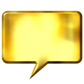 3D Golden Speech Bubble Stock Illustration