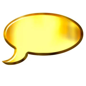 3D Golden Speech Bubble Illustrazione stock