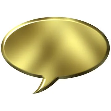 3D Golden Speech Bubble Illustrazione stock