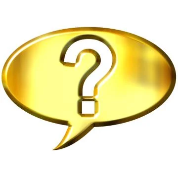 3d golden speech bubble with question mark Stock Illustration