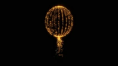 3d golden sphere particles, shiny and glowing, birthday balloon, new year design Stock Footage 238360883