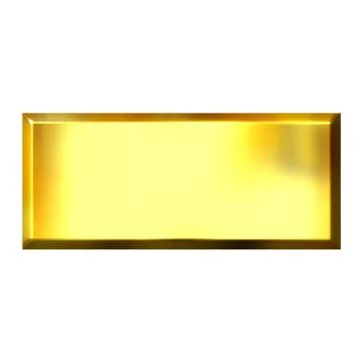 3D Golden Square Button Stock Illustration