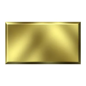 3D Golden Square Button Stock Illustration