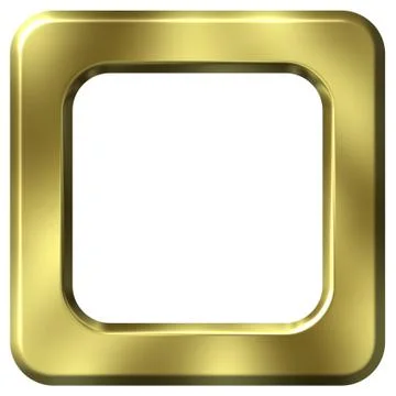 3D Golden Square Frame Stock Illustration