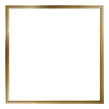 3D golden square frame isolated with white background graphic illustration. Stock Illustration