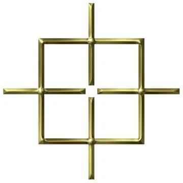 3D Golden Square Target Stock Illustration