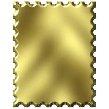 3D Golden Stamp Stock Illustration
