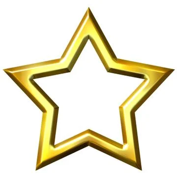 3D Golden Star Frame Stock Illustration