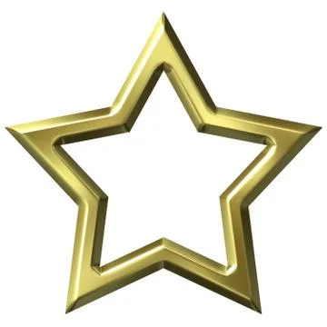 3D Golden Star Frame Stock Illustration