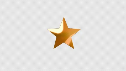 3D Golden Star Icon Rotating Loop on Alpha Channel Vídeos de archivo 332490925