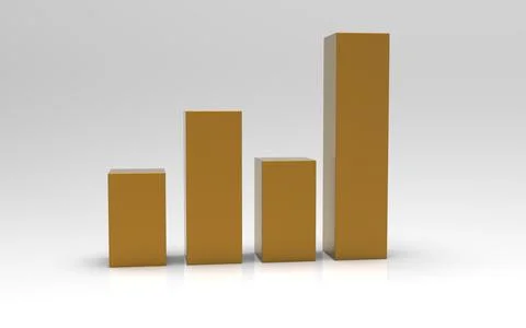 3D Golden Statistics Chart Bar – Financial Data Design Illustrazione stock