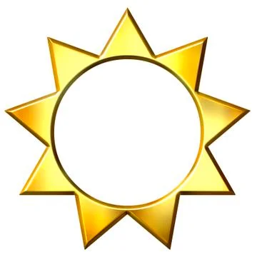 3D Golden Sun Stock Illustration