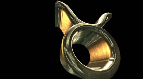3D Golden Taurus on a black background Stock Footage 47746201