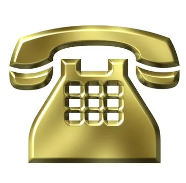 3D Golden Telephone Stock Illustration
