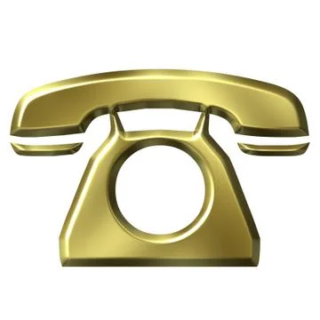 3D Golden Telephone Stock Illustration