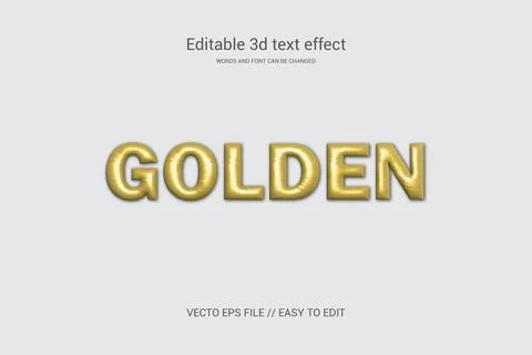 3d golden text effect design. Ilustración de archivo