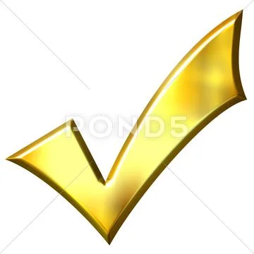 3D Golden Tick Stock Illustration