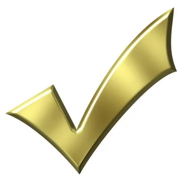 3D Golden Tick Stock Illustration