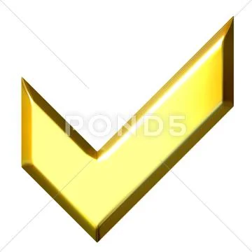 3D Golden Tick Sign Stock Illustration