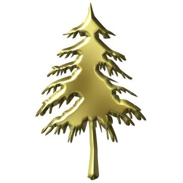 3D Golden Tree Stock Illustration