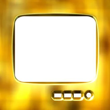 3D Golden TV Frame Stock-Illustration