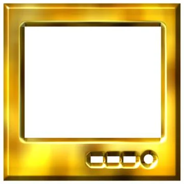 3D Golden TV Stock-Illustration