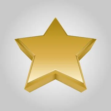3D golden vector star Stock Illustration