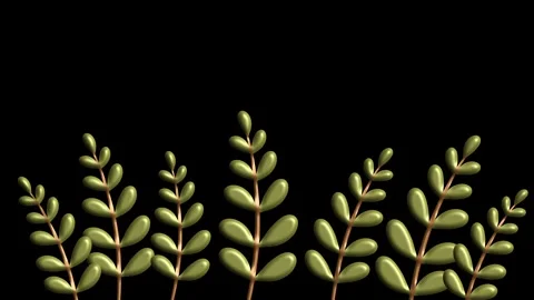 3D Golden Wheat Grass Growing Bottom Dark Background Stock Footage 322035286
