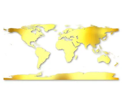 3d Golden World Map Stock Illustration