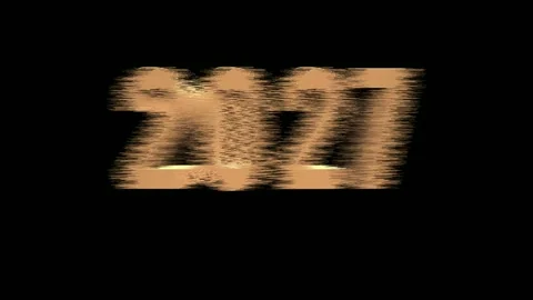 3D Golden Year 2027 Text Animation with Glitch Effect. 4K Stock Footage 337246032
