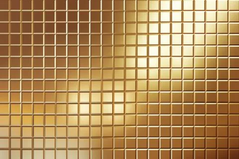 3D golden yellow metallic, pattern, symmetrical and geometric abstract shapes on Stock Illustration