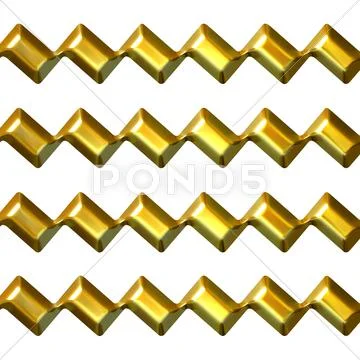 3D Golden Zig Zag Texture Stock Illustration