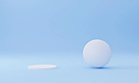 3D golf ball render on a blue background Stock Photos