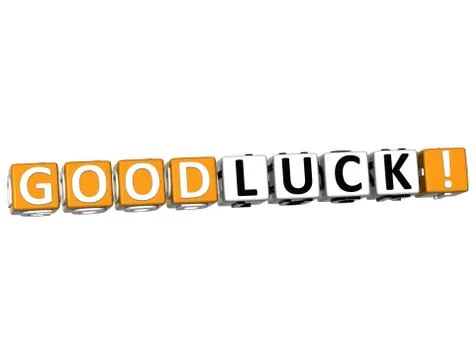 3d good luck cube text Stock Illustration