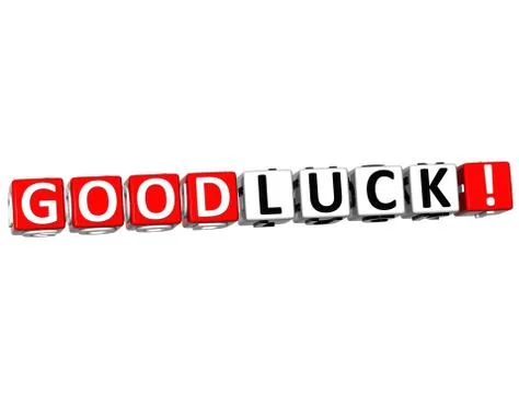 3d good luck cube text Stock Illustration