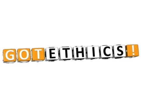 3d got ethics cube text Stock Illustration