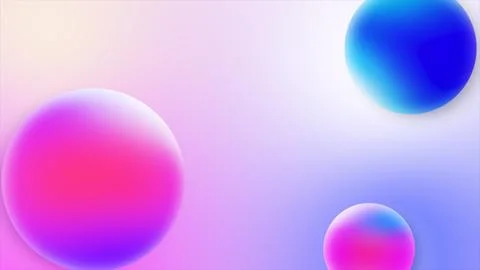 3D gradient ball background wallpaper. blue purple pink color balls. Stock Illustration