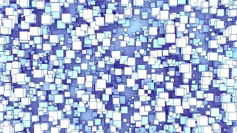3D gradient blue line art cube looping animation. Stock Footage 230106105