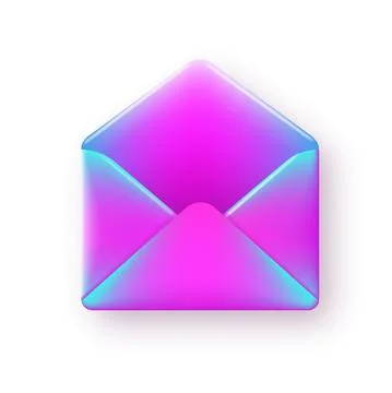 3d gradient color opened envelope Vector Stock Illustration
