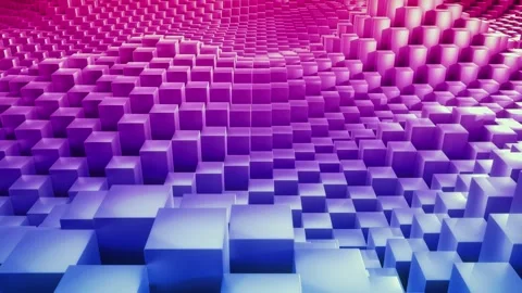 3D Gradient Cube Wave Looping Vertical Motion Hill Abstract Geometric Background Vidéo 306243056