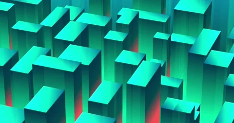 3D gradient cubes animation, loop perspective 스톡 동영상 234792416