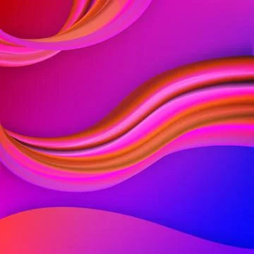 3D Gradient Fluid Flow Elements. Stock Illustration