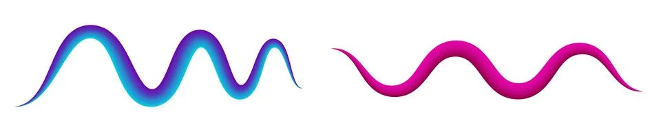 3d gradient fluid stroke line vector Stock Illustration