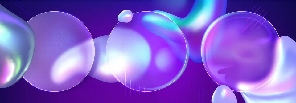 3d gradient glass element with liquid shape design Stock Illustration