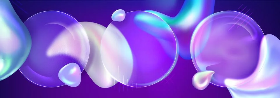 3d gradient glass element with liquid shape design Stock Illustration