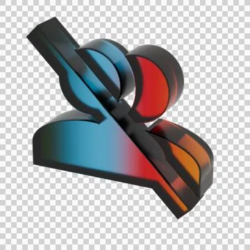 3D Gradient Group Off symbol icons Stock Illustration