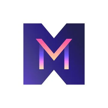 3D gradient logo. The letter M. Stock Illustration
