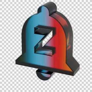 3D Gradient Notifications Paused.bell symbol icons Stock Illustration