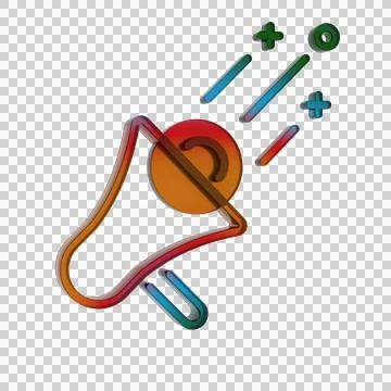 3D Gradient Retro Icon - Loud Speaker symbol Illustrazione stock